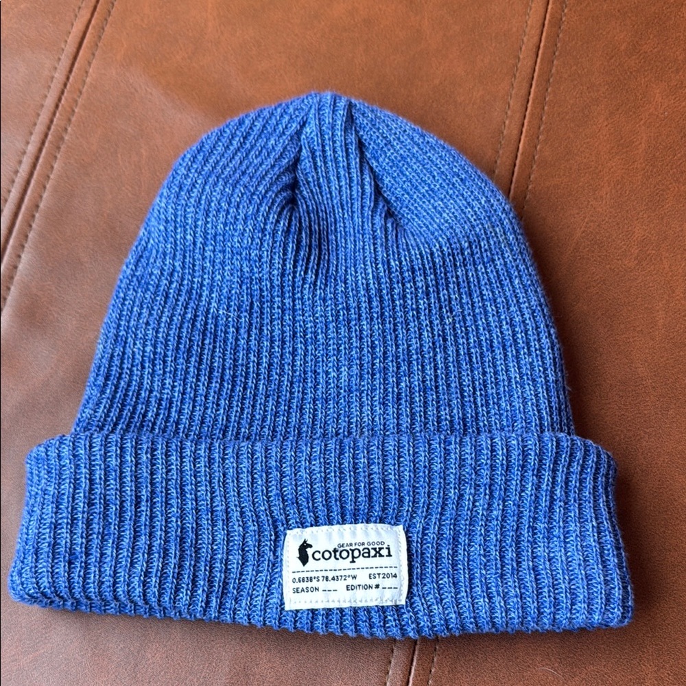 Cotopaxi Blue Knit Beanie